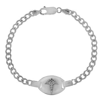 Italian Sterling Silver Curb Medical ID Bracelet
