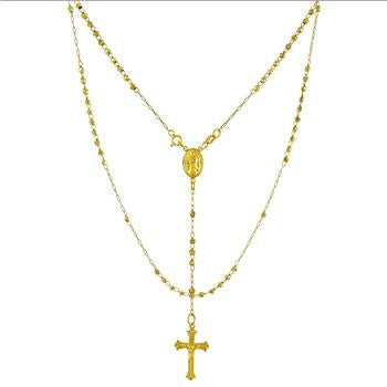 Sterling Silver Gold Plated D/C Rosary Necklace