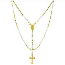 Load image into Gallery viewer, Sterling Silver Gold Plated D/C Rosary Necklace