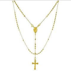 Sterling Silver Gold Plated D/C Rosary Necklace