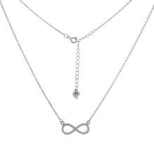 Load image into Gallery viewer, Sterling Silver Rhodium Plated Infinity Cubic Zirconia Necklace