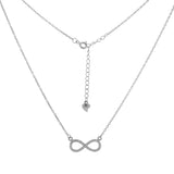 Sterling Silver Rhodium Plated Infinity Cubic Zirconia Necklace