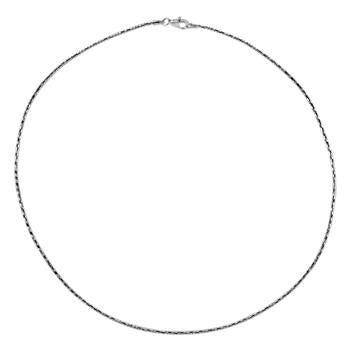 Italian Sterling Silver DC Round Omega Choker Necklace