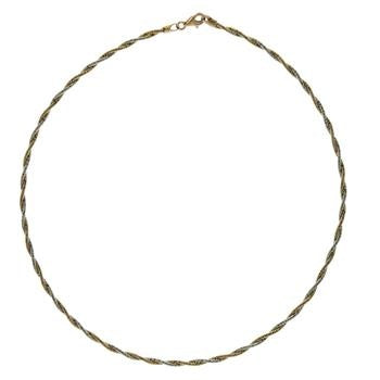 Italian Sterling Silver 2 Strands Round Omega D/C Choker Necklace
