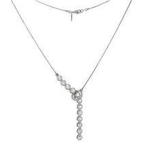 Load image into Gallery viewer, Sterling Silver Rhodium Plated Journey CZ Pendant Necklace