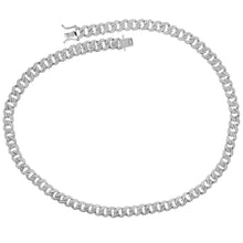 Load image into Gallery viewer, Sterling Silver Rhodium Plated CZ Cuban Link Necklace