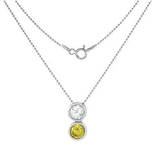 Load image into Gallery viewer, Sterling Silver Rhodium Plated Bezel Set Yellow And White CZ Bead Chain Necklace