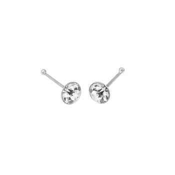 Sterling Silver 3mm Round Crystal Ball End Nose Stud