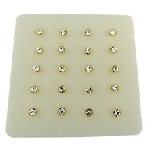 Load image into Gallery viewer, Sterling Silver 2.5mm Crystal Round gold plated Ball End Nose Stud