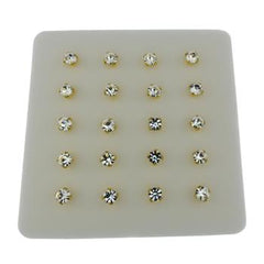 Sterling Silver 3mm Crystal Claw gold plated straight End Nose Stud