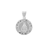 Sterling Silver High Polish D/C Virgin Mary Pendant