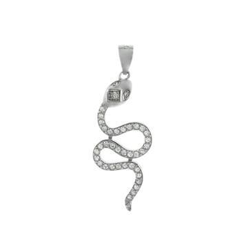 Sterling Silver Cobra CZ Pendant