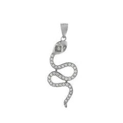 Sterling Silver Cobra CZ Pendant