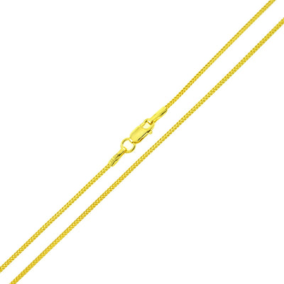 Sterling Silver 1mm Franco Gold Plated Chain