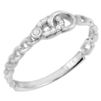 Sterling Silver Rhodium Plated Cuban Anchor CZ Band Ring