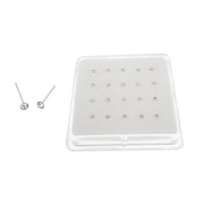 Load image into Gallery viewer, Sterling Silver Round Crystal Nose Stud Straight End