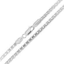 Load image into Gallery viewer, Sterling Silver Diamond Cut Round Box Chain And Bracelet