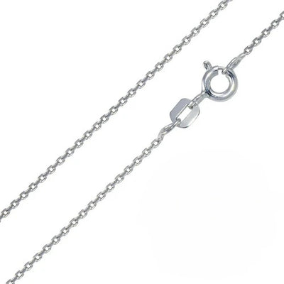 Italian Sterling Silver Diamond Cut Rolo Chain 020- 0.8mm with Spring Clasp Closure