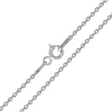 Italian Sterling Silver Rhodium Plated Rolo 1mm D/C Chain