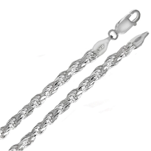 Load image into Gallery viewer, Sterling Silver Rope 8 Side 120-5.5mm Diamond Cut Chain