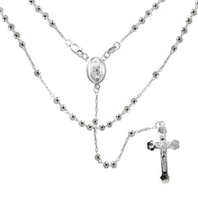 Load image into Gallery viewer, Sterling Silver DC Bead Rosary With Lady Of Guadalupe Necklace