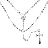 Sterling Silver DC Bead Rosary With Lady Of Guadalupe Necklace