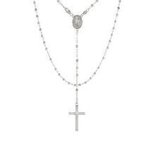 Load image into Gallery viewer, Sterling Silver Bead Rosary Necklace