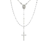 Sterling Silver Bead Rosary Necklace