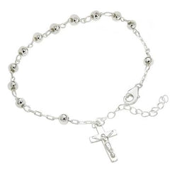 Sterling Silver Bead Rosary Bracelet