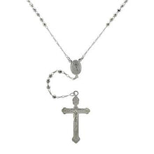 Load image into Gallery viewer, Sterling Silver 4mm DC Bead With Lady Of Guadalupe Rosary Necklace