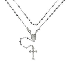 Load image into Gallery viewer, Sterling Silver Diamond Cut Bead With Lady Of Guadalupe Rosary Necklace