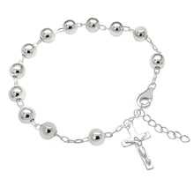 Load image into Gallery viewer, Sterling Silver 6mm Bead With Lady Of Guadalupe Rosary Necklace