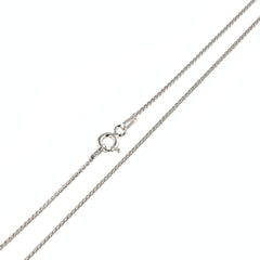 Italian Sterling Silver Rhodium Plated Spiga Chain 025-1MM with Spring Clasp Closure