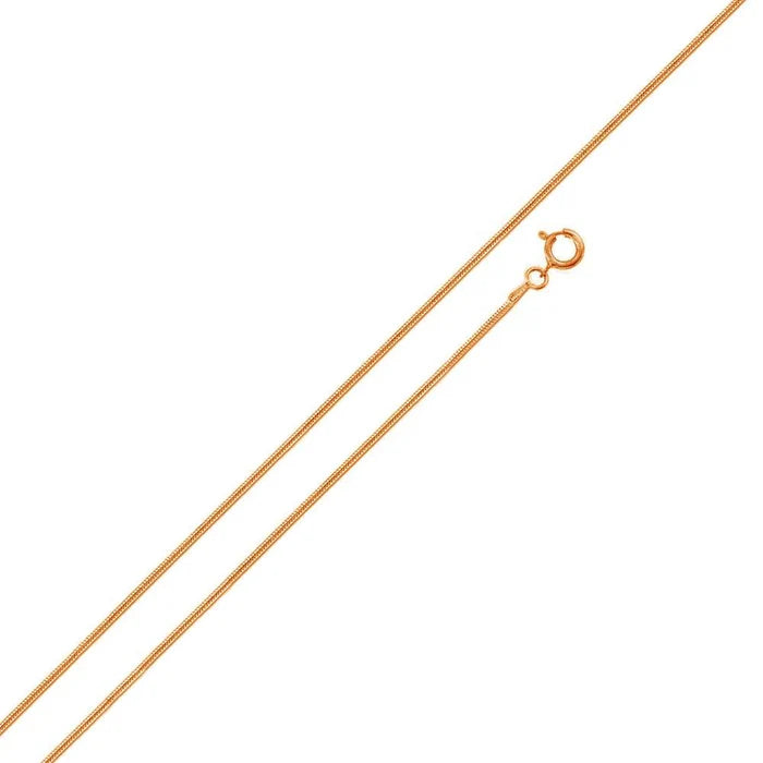 Sterling Silver Rose Gold Plated Round Snake 0.7mm-010 Chains