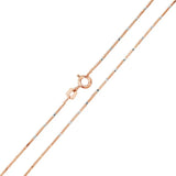 Italian Sterling Silver Rose Gold Plated Diamond Cut 8 Sided Snake Chain 025-0.8 mm with Spring Clasp Closure