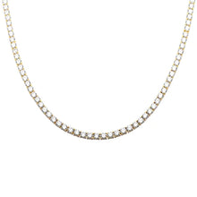 Load image into Gallery viewer, Sterling Silver 4MM Yellow Gold Plated 13.50CT Round Cubic Zirconia Necklace