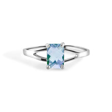 Load image into Gallery viewer, Sterling Silver Rhodium Plated Diamond Cut Birthstone Ring