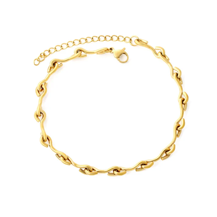 Stainless Steel Gold Color PVD Wire Anklet