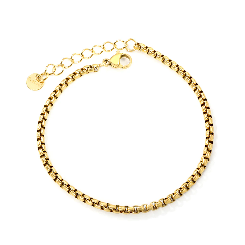 Stainless Steel Round Tail Plague Square Pearl Bracelet