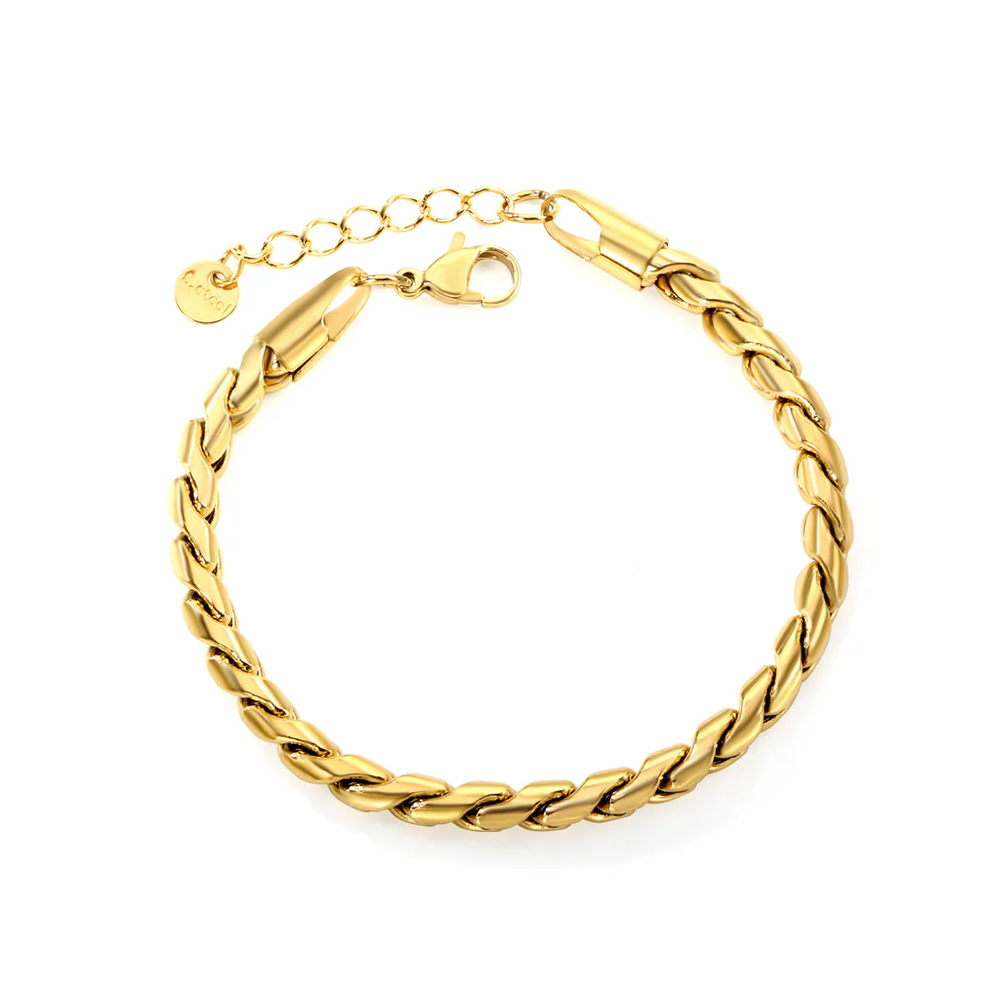 Stainless Steel Round Tail Tag Dan S Chain Bracelet
