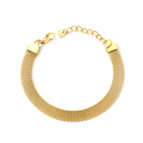 Stelluxe Stainless Steel Round Tail Plate Flat Mesh Bracelet
