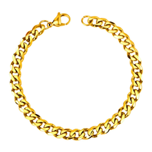 Load image into Gallery viewer, Stelluxe Stainless Steel Gold Color PVD Link Cuban Chain Bracelet