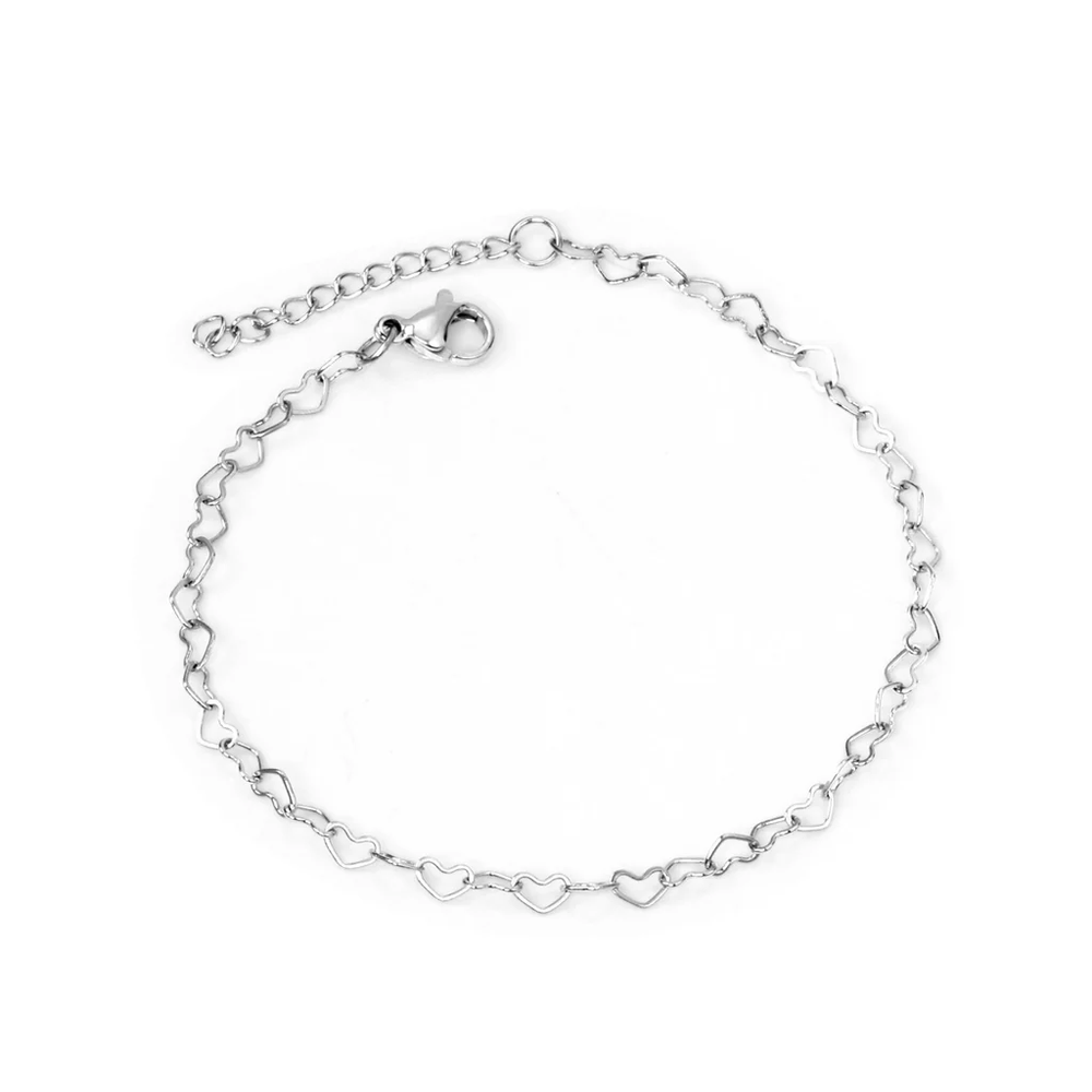Stainless Steel Color PVD Sweet Heart Shape Adjustable Bracelet