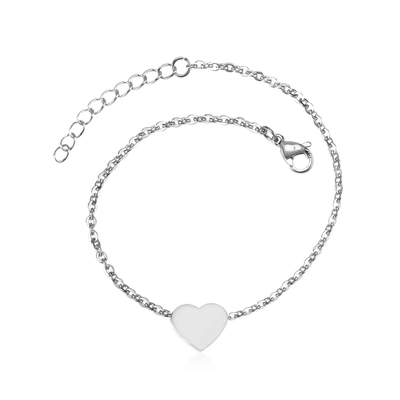 Stelluxe Stainless Steel Color PVD Heart Accessory Bracelet