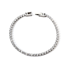 Load image into Gallery viewer, Tresoli Stainless Steel Color PVD White Diamonds 4 Claw Round Diamonds Bracelet