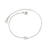Stelluxe Stainless Steel Color PVD Square White Diamond Heart Tag Bracelet