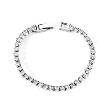 Load image into Gallery viewer, Tresoli Stainless Steel Color PVD White Zirconium Clasp Bracelet