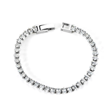 Tresoli Stainless Steel Color PVD White Zirconium Clasp Bracelet