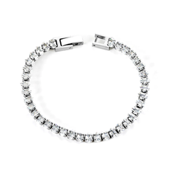 Tresoli Stainless Steel Color PVD White Zirconium Clasp Bracelet