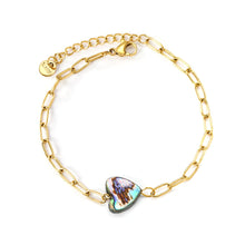Load image into Gallery viewer, Tresoli Stainless Steel Gold Color PVD Heart Shaped Abalone Shell Bracelet